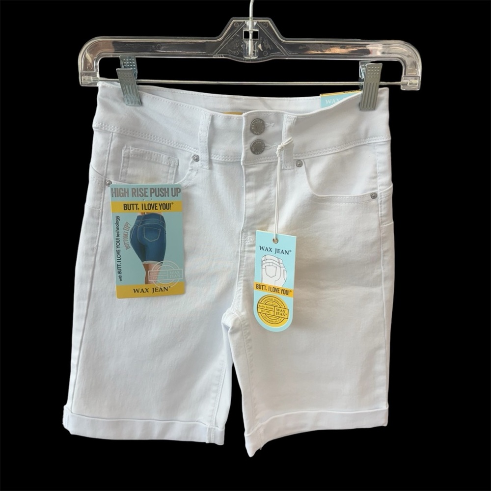 Wax Jean White High Rise Shorts